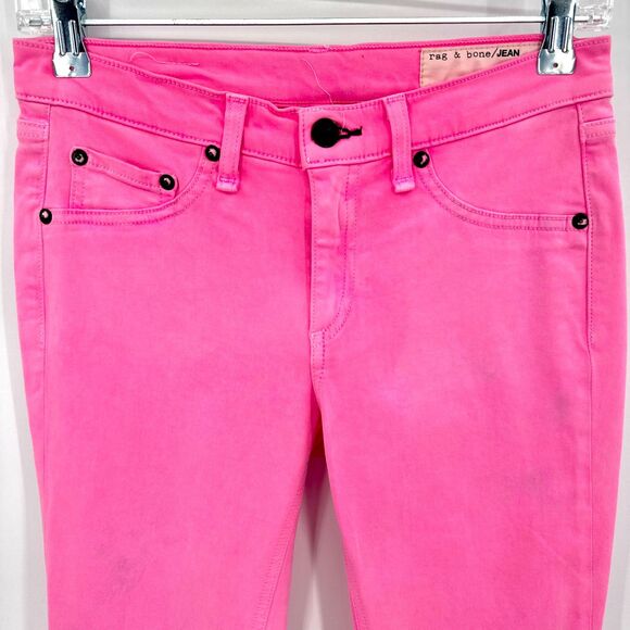 RAG & BONE Hot Neon Pink Legging Jegging Super Skinny Jeans Size 27 - Picture 2 of 7